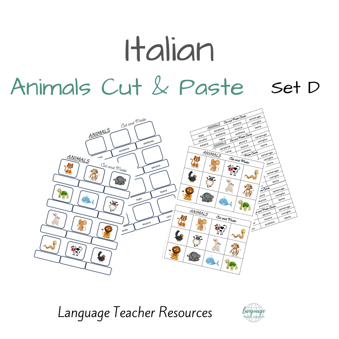 Italian Animals Cut and Paste Set D